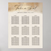 Goldenes Abstrakt | Moderne Hochzeitsstichtabelle Poster (Vorne)