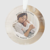 Goldenes Abstrakt | Zwei Fotos Ornament (Vorderseite)