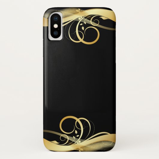 goldenes abstraktes Design auf schwarz Case-Mate iPhone Hülle (Rückseite)