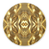 Goldenes abstraktes Mandala-Muster Keramikknauf (Vorderseite)
