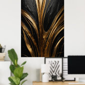 Goldenes Abstraktes Poster | Eleganter Black Gold  (Heimbüro)