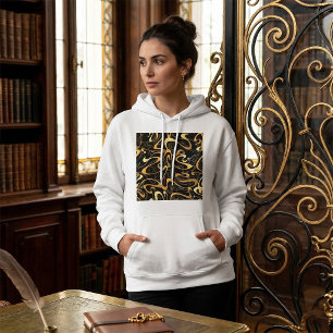 Goldenes abstraktes Wirbelmuster Hoodie