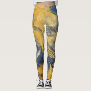 Goldenes Acrylpour-Design Leggings