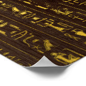 Goldenes ägyptisches Auge des Horus und Hieroglyph Poster (Ecke)