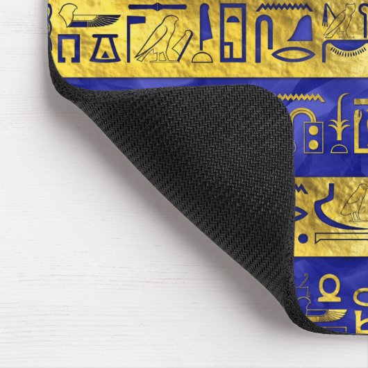 Goldenes ägyptisches Hieroglyphenmuster Mousepad (Ecke)