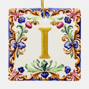 Goldenes Alphabet – Buchstabe I Keramikornament