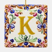 Goldenes Alphabet – Buchstabe K Keramikornament (Rückseite)