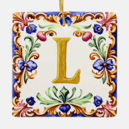 Goldenes Alphabet – Buchstabe L Keramikornament