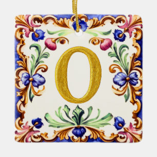 Goldenes Alphabet – Buchstabe O Keramikornament