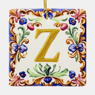 Goldenes Alphabet – Buchstabe Z Keramikornament