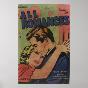 Goldenes Alters-Comic-Kunst - alle Romances Poster