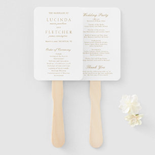 Goldenes altes Geld Elegantes Hochzeitsprogramm Fächer