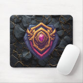 Goldenes Amethyst-Emblem Mousepad (Mit Mouse)