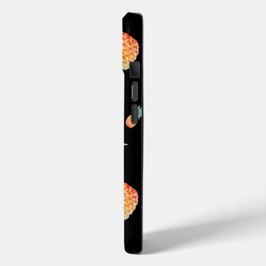 Goldenes Ananas-Muster auf schwarz | Custom Case-Mate iPhone Hülle (Rückseite / Links)