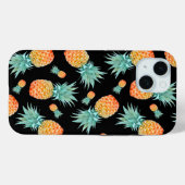 Goldenes Ananas-Muster auf schwarz | Custom Case-Mate iPhone Hülle (Rückseite (Horizontal))