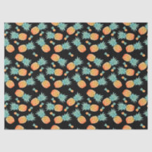 Goldenes Ananas-Muster auf schwarz | Tropisches Ob