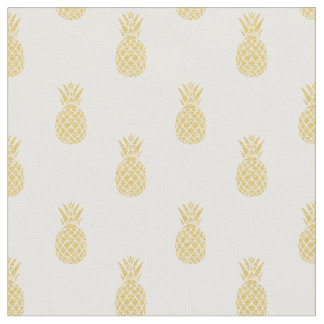 Goldenes Ananas-Muster-Baumwollgewebe Stoff