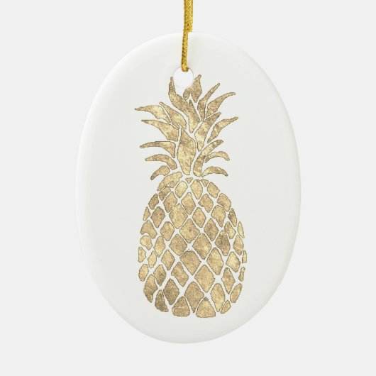 goldenes Ananassdesign Keramikornament (Vorne)