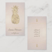 goldenes Ananassdesign Visitenkarte (Vorne/Hinten)