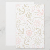 Goldenes Anchor-Muster Briefpapier (Vorne/Hinten)