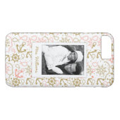 Goldenes Anker-Muster | Ihr Foto u. Name Case-Mate iPhone Hülle (Rückseite (Horizontal))
