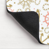 Goldenes Anker-Muster Mousepad (Ecke)