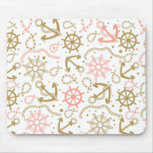 Goldenes Anker-Muster Mousepad