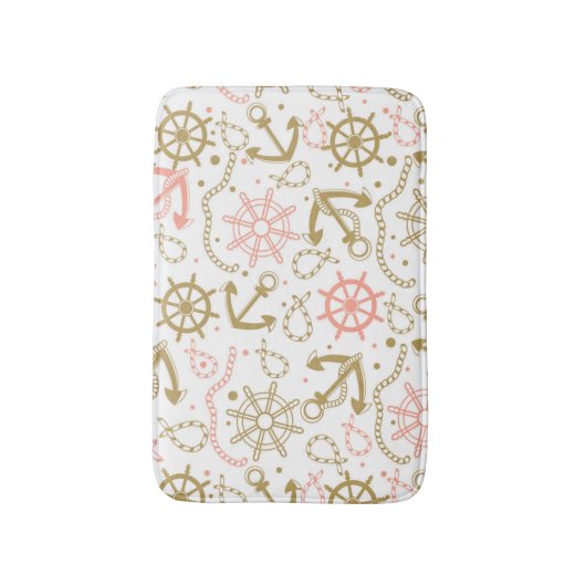 Goldenes Ankermuster Badematte (Vorderseite Vertikal)