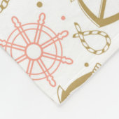 Goldenes Ankermuster Fleecedecke (Ecke)