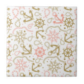 Goldenes Ankermuster Fliese (Vorderseite)