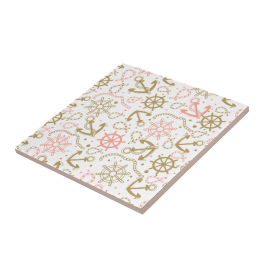 Goldenes Ankermuster Fliese (Seite)