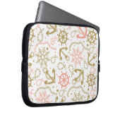 Goldenes Ankermuster Laptopschutzhülle (Vorne Rechts)