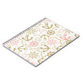 Goldenes Ankermuster Notizblock (Linke Seite)