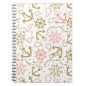 Goldenes Ankermuster Notizblock (Vorderseite)