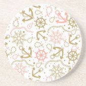 Goldenes Ankermuster Sandstein Untersetzer (Vorne)