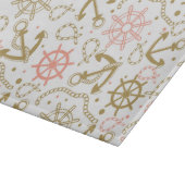 Goldenes Ankermuster Schneidebrett (Ecke)