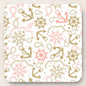 Goldenes Ankermuster Untersetzer (Vorderseite)