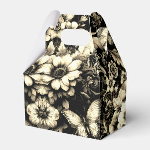 Goldenes antikes Floral mit Schmetterlingen Geschenkschachtel
