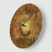 Goldenes Apple botanisch Große Wanduhr (Winkel)