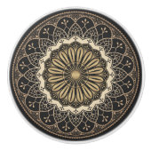 Goldenes Arabesken-Mandala-Muster  Keramikknauf (Vorderseite)