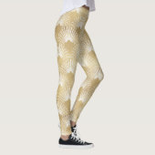 Goldenes Art-Deko geometrisches Muster Leggings (Rechts)