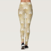 Goldenes Art-Deko geometrisches Muster Leggings (Rückseite)