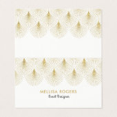 Goldenes Art-Deko geometrisches Muster Visitenkarten (Außenseite Aufgefaltet)