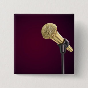 Goldenes Audio-Mikrofon Button