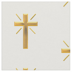 Goldenes Auferstehungs-Kreuz-Gewebe Stoff