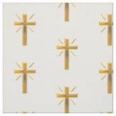 Goldenes Auferstehungs-Kreuz-Gewebe Stoff (Muster)