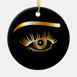 Goldenes Auge mit Augenbraue und Details nach Keramik Ornament