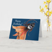 Goldenes Auge Surreal Goldfish Fantasie Art Geburt Karte (Gelbe Blume)