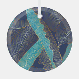 Goldenes Bananenblatt: Luxus-Muster. Ornament Aus Glas