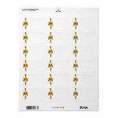 Goldenes Band mit Bow im weißen Hintergrund Adressaufkleber (Vorne)